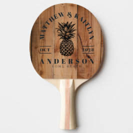 Raquete De Ping Pong Cume de Noiva de Abeto Tropical com Abacaxi em Map