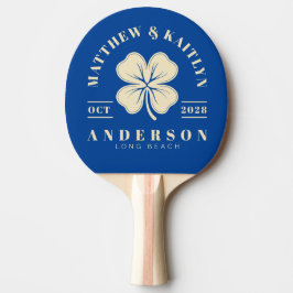 Raquete De Ping Pong Cume do Casamento Trevo Irlandês Real de Meados do