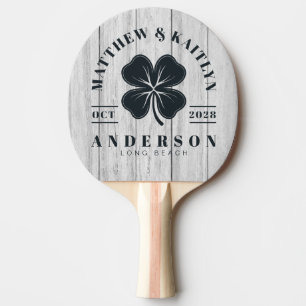 Raquete De Ping Pong Cumeeira de Casamento de Trevo da Sorte Irlandês e