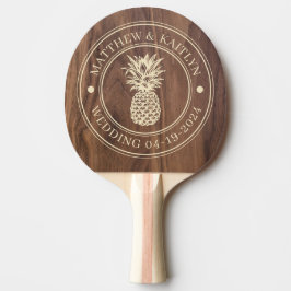 Raquete De Ping Pong Cumeeira de Noiva de Abacaxi de Madeira de Noz