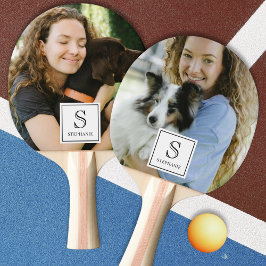 Raquete De Ping Pong Custom Monogram, Name and Photo Pet Photography