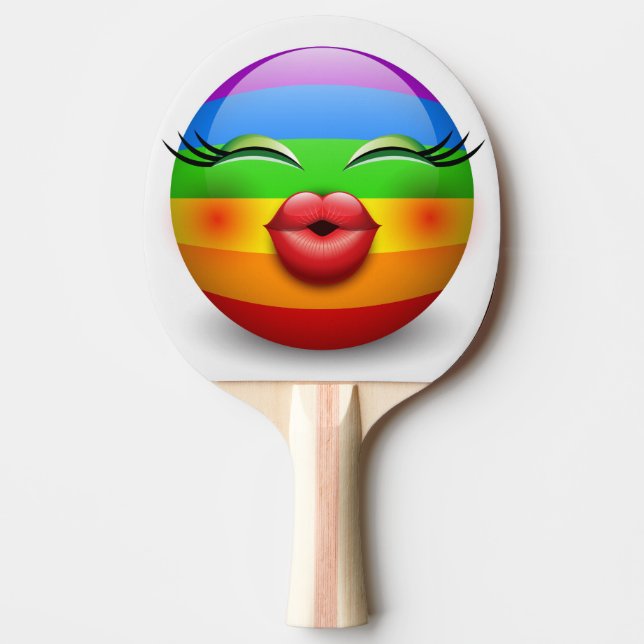 Raquete De Ping Pong Cute Emoji Face (Frente)