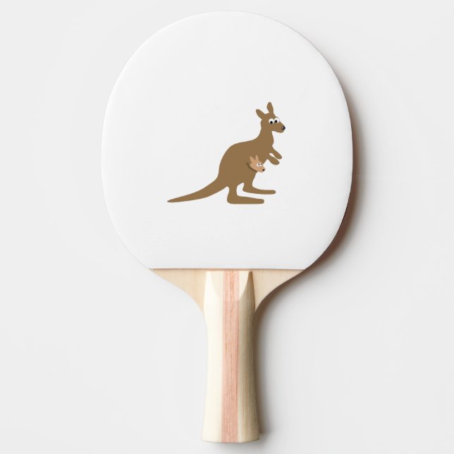Raquete De Ping Pong Cute Kangaroo e Joey (Frente)