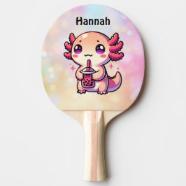 Raquete De Ping Pong Cute Kawaii Axolotl com Chá de Bolha Personalizado