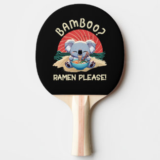 Raquete De Ping Pong Cute Koala comendo Ramen Vintage Sunshine