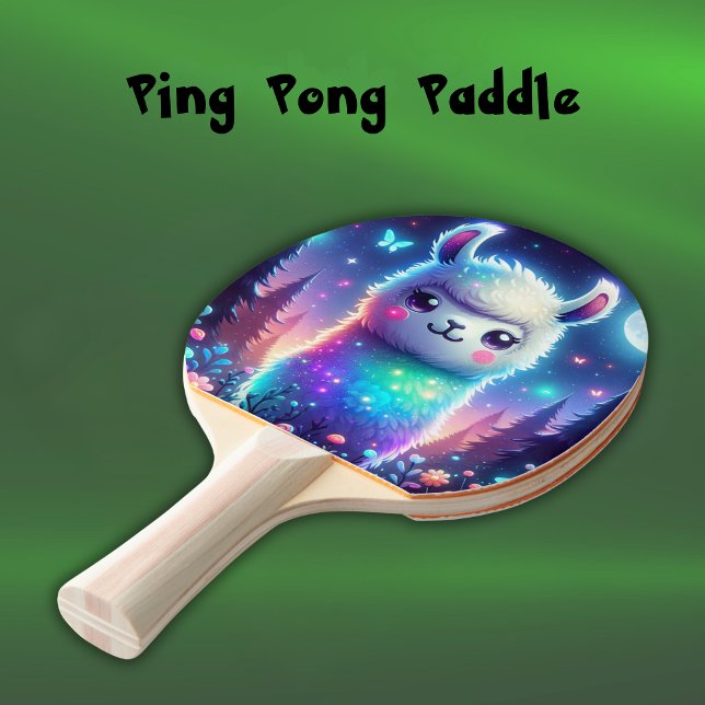 Raquete De Ping Pong Cute Llama v Tiger Holographic | (Criador carregado)