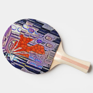 Raquete De Ping Pong Da maneira arte futura retro de amanhã hoje