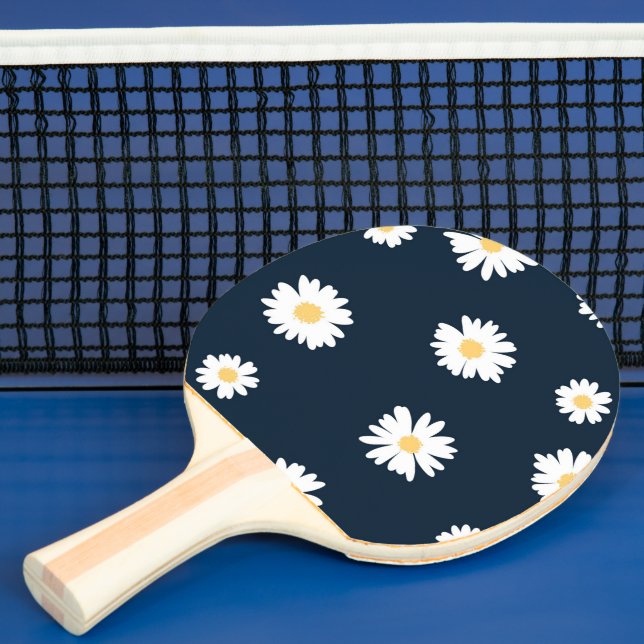 Raquete De Ping Pong Daisy On Blue Pattern (Insitu)