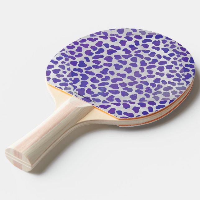 Raquete De Ping Pong Dalmaciano Roxo e Impressão branco (Frente inclinada)