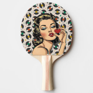 Raquete De Ping Pong Dama Retro