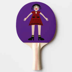 Raquete De Ping Pong Dama Vampira de Halloween Gótica