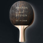 Raquete De Ping Pong Dark Chopping Block Couple Names with Wedding Date<br><div class="desc">Dark Chopping Block Couple Names with Wedding Date Ping Pong Paddle brings a sense of celebration and shared story to the table, blending a bold chopping block inspired pattern with a romantic wedding themed design that captures the spirit of a meaningful day. The look feels both memorable and distinctive, giving...</div>