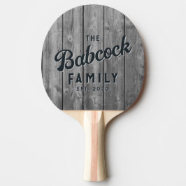 Raquete De Ping Pong Dark Clean Gray Wood Boards Retro Family Name