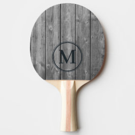 Raquete De Ping Pong Dark Clean Gray Wood Monogram