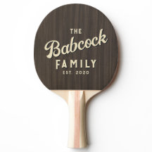Dark Modern Wood Retro Family Name & Year