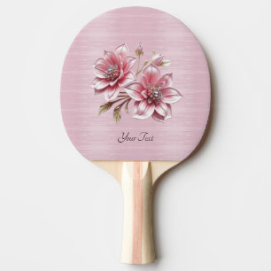 Raquete de Ping Pong de Flores Rosa Modernas
