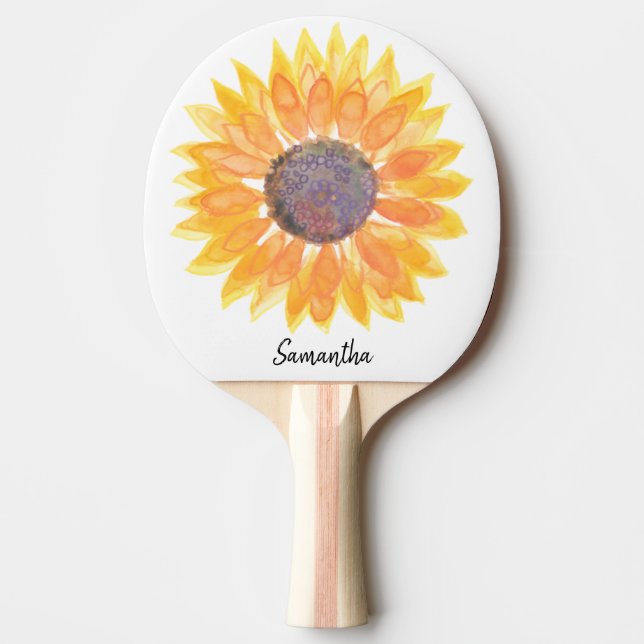 Raquete de Ping Pong de Girassol Personalizada (Frente)