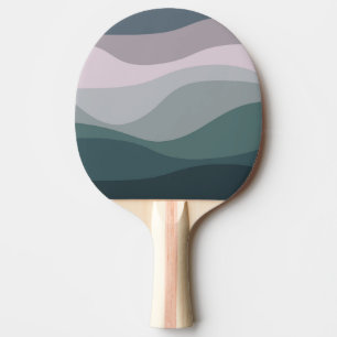Raquete De Ping Pong decoração de ondas retro roxas e turquesas
