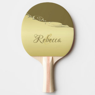 Raquete De Ping Pong Decoração de ouro de luxo em ouro militar
