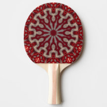 Raquete de Ping Pong Decorativa Vermelha