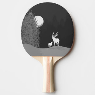 Raquete De Ping Pong Deer on Moon Lit Hill
