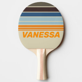 Raquete De Ping Pong Degradê Butternut no Horizonte com Faixas e Nome