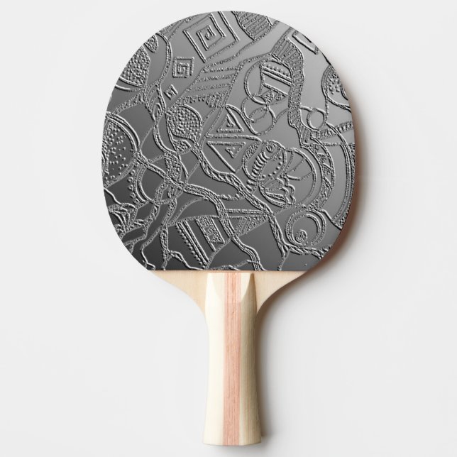 Raquete De Ping Pong Dekoratives Doodle-Muster  (Frente)