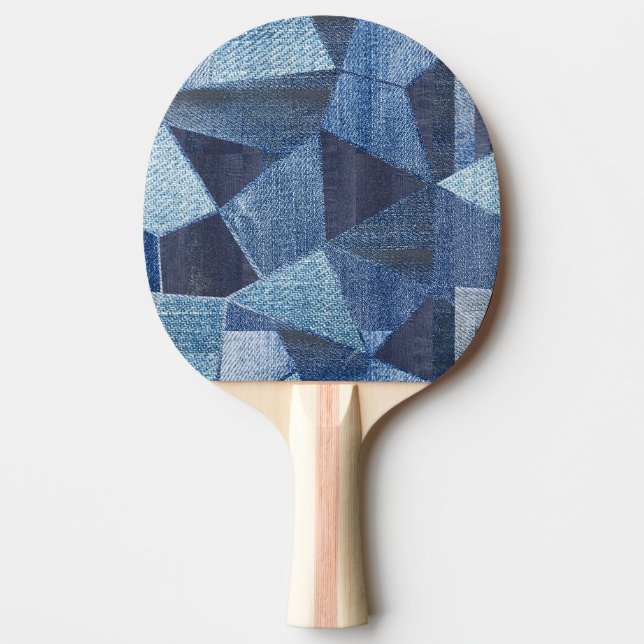 Raquete De Ping Pong Denim Urban: Patchwork Disparada. (Frente)