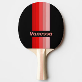 Raquete De Ping Pong Desbotado Carmesim com Faixa e Nome