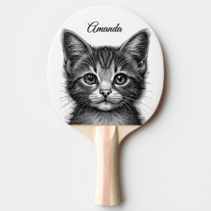 Raquete De Ping Pong Desenho Adorável de Young Cat Personal
