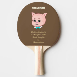 Raquete De Ping Pong Desenho Animado de Porco Fofo