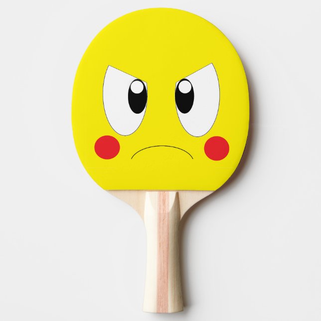 Raquete De Ping Pong Desenho animado irritado (Frente)