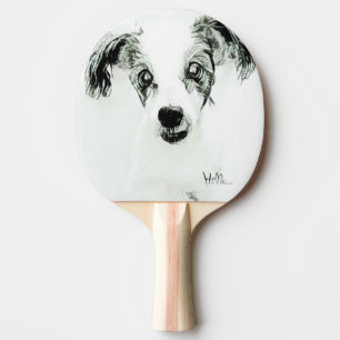 Raquete De Ping Pong Desenho Da Face Da Cabeça De Cachorro