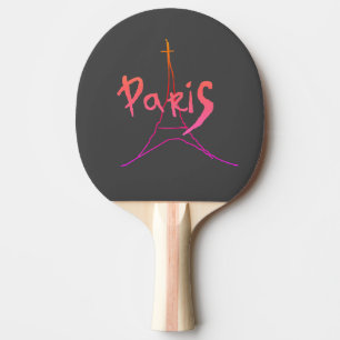 Raquete De Ping Pong Desenho de Desenho em Torre Eifel de na moda Paris