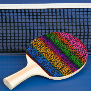 Raquete De Ping Pong Desenho de Estampa de Animal Leopardo Colorido