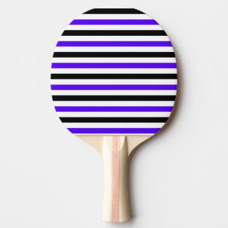 Raquete De Ping Pong Desenho de listras azuis pretas e brancas