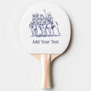 Raquete De Ping Pong Desenho Estilizado Vintage de Partida de Polo #1 A