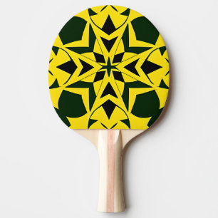 Raquete De Ping Pong Desenho Floral Geométrico Vibrante
