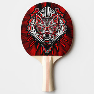 Raquete De Ping Pong Desenho Totêmico Tribal Haida de Lobo