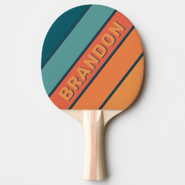 Raquete De Ping Pong Deserto Cactus Nascer do Sol Ousado Listrado com N