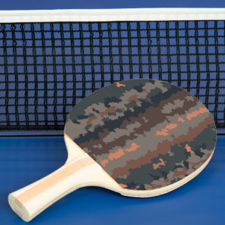 Raquete De Ping Pong Design Abstrato Terra Escura de Outono