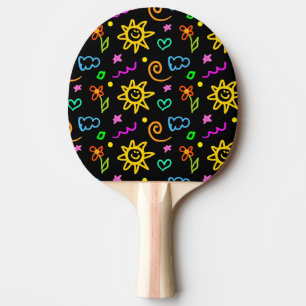 Raquete De Ping Pong Design colorido do fundo para miúdos