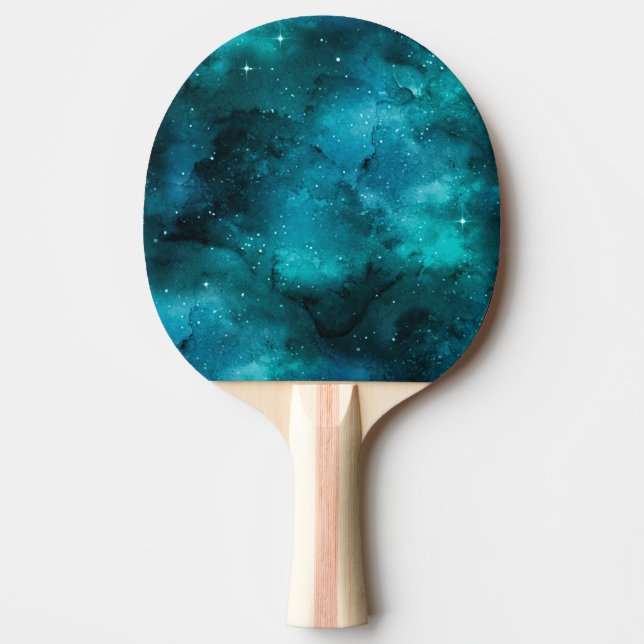 Raquete De Ping Pong Design da Série Galáxia Verde-azulado 7  (Frente)