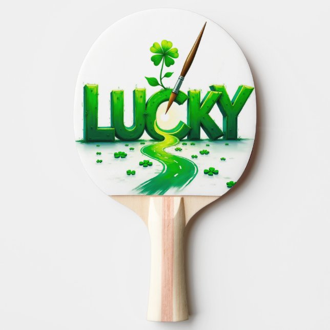 Raquete De Ping Pong Design de Clover para Rua. Dia de Patrick (Frente)