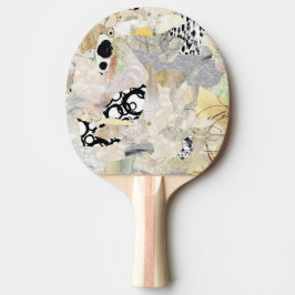 Raquete De Ping Pong Design de Colagem Abstrata Elegante Neutra