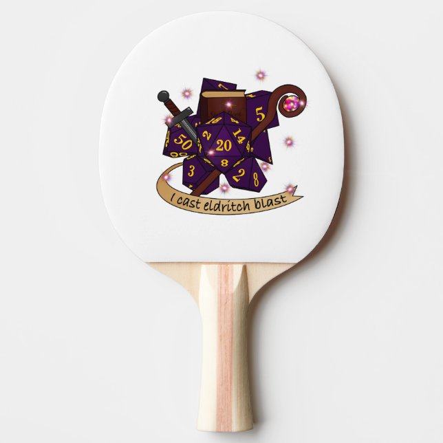 Raquete De Ping Pong Design de Dice de Warlock (Frente)