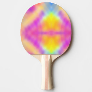 Raquete De Ping Pong Design de Gradiente Colorido Iridescente de Pastel
