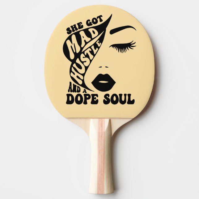Raquete De Ping Pong Design de Hustle natalino para empoderar mulheres  (Frente)