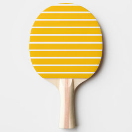 Raquete De Ping Pong Design de Listras Amarelas e Brancas