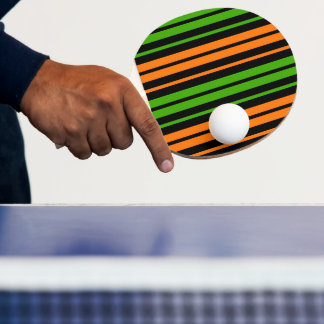 Raquete De Ping Pong Design de Listras Verticais Laranja Verde 